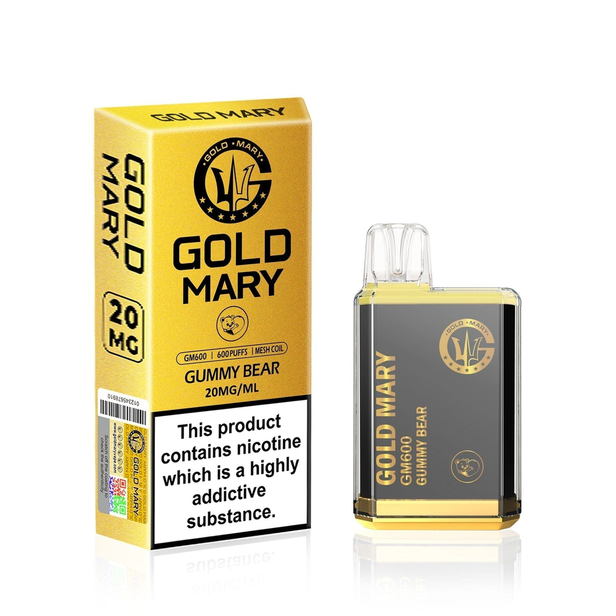 Gold Mary GM600 Disposable Vape Puff Bar Box of 10 - Vape Club Wholesale